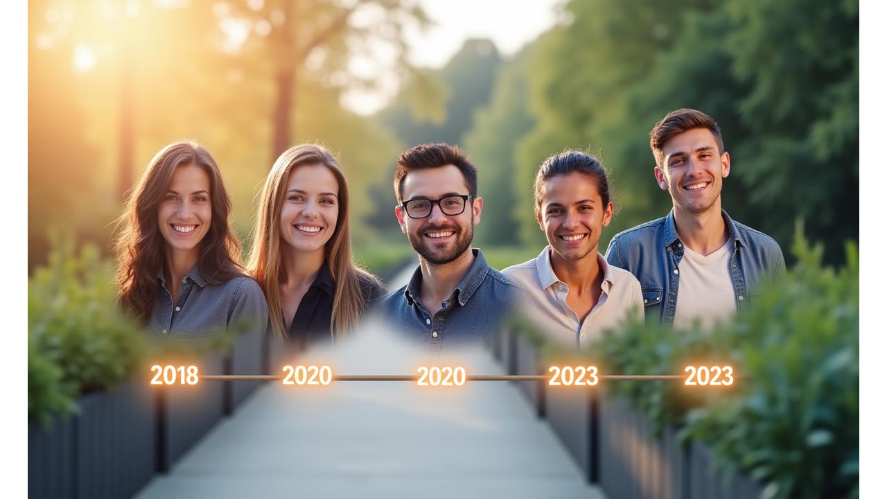 Přehled klíčových milníků a osobních fotografií zakladatelů Lávového Blogu od roku 2018.